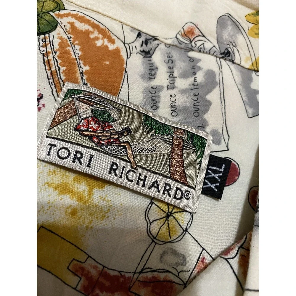 Tori Richard XXL Aloha Shirt Hawaiian Cocktails Drinks Made In Hawai'i 2XL - Picture 6 of 6